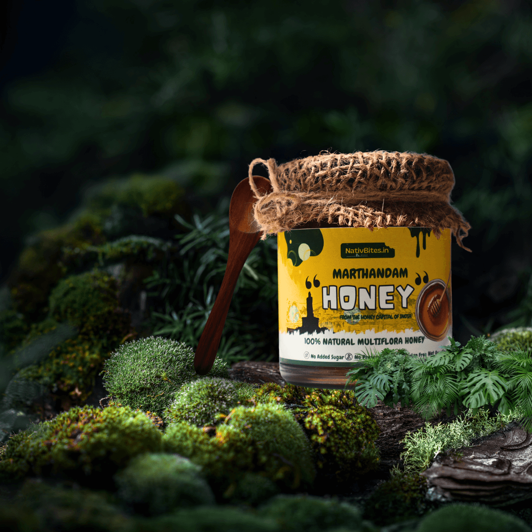 Premium Marthandam Honey |100% Natural Honey & Lab tested✅200g + Free Wooden Honey Spoon - NativBites.in
