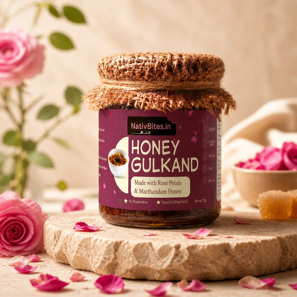 Marthandam Honey Gulkand — Rose Petal & Honey | Natural Energy & Digestion Boost | 250g